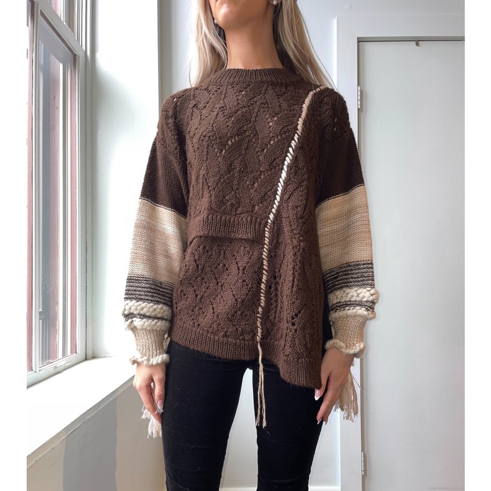 Jonathan Simkhai Amalia Patchwork Fringe Pullover - Picture 1 of 3